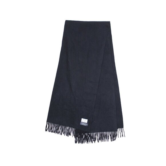 ACNE STUDIOS Tippet Virgin Wool Womens Mens Black Tassle Scarf Shawl 71"x 28" - Picture 2 of 6